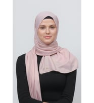 Simli Abiye Şifon Şal (Açık Pembe)