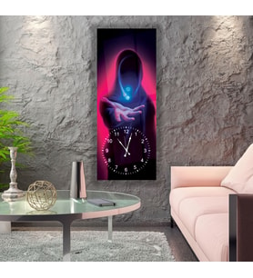 Saatli Neon Genç Cam Tablo