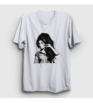 Presmono Unisex Beyaz Retro Amy Winehouse T-Shirt 152120tt