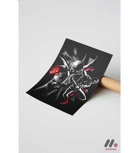 One Punch Man Siyah Poster, Çerçevesiz Yüksek Kalite Duvar Afişi - Anime Severlere
