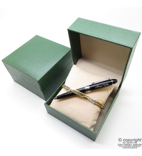 Kişiye Özel Gold Krom Metal Unisex Bileklik + İsme Özel Mini Cep Kalemi - Hediyelik Kutulu Set (Karışık)