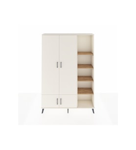 Arges Dolap 6 Raflı 4 Kapaklı Tek Askılı 132x30x195 Aytaşı-Aytaşı/Çam