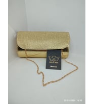 Kadın Göz Alıcı Parlak Simli Abiye Çanta 10x20cm