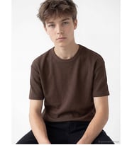 LCW Kids Kahverengi Bisiklet Yaka Erkek Çocuk Tişört