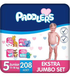 Bebek Bezi 5 Numara Junior (11-18 Kg) 208 Adet – Ekstra Set