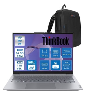 Lenovo Thinkbook 14 G8 Irl Intel Core 7 240H 64GB Ddr5 1tb SSD Intel Graphics 14" Wuxga IPS 300NITS 60Hz Windows 11 Pro Taşınabilir Bilgisayar 21SG008LTXP22 + Zettaçanta