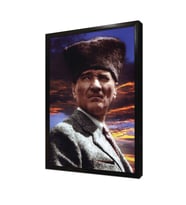 Atatürk Uzaklara Bakarken Çerçeveli Mdf Tablo