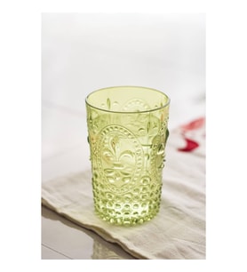 Akrilik Yeşil Tekli Kısa Bardak & Su Meşrubat Kahve Yanı Bardağı 400 ml ( Cam Değildir )