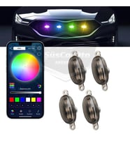 Oto RGB Ön Panjur Ledi App Kontrollü Araç Ön Izgara Aydınlatma Off Road Suv Panjur Lambası 4'lü 12V