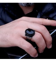 925 Ayar Gümüş Onix Taşlı Oval Model Erkek Yüzük