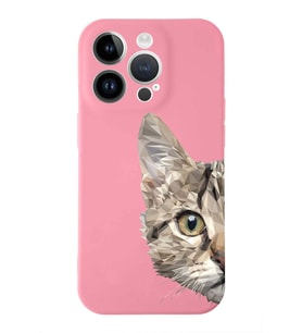 Apple iPhone 14 Pro  Lansman Kılıf Catface  Tasarımlı Altı Kapalı İçi Kadife Kaplı  Kapak (Şeffaf)
