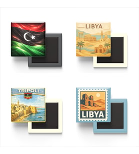 Buzdolap Magnetleri - Libya Trablus - 4'lü Set Magneti