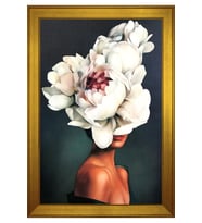 Kadın Motifli Kanvas Tablo 80 x 110 cm Gold Çerçeve