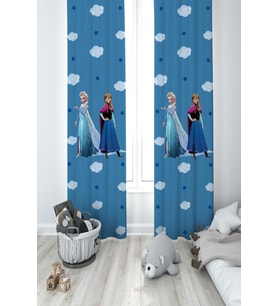 MEKTA HOME BEBEK VE ÇOCUK ODASI Seksekli ve Elsa Anna Desenli 2 Kanat Fon Perde
