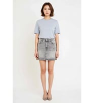 Kadın Mini Denim Etek Orta Bel %100 Pamuk Rigid Dokuma Klasik Kesim Günlük Rahat Modern Şık Konforlu
