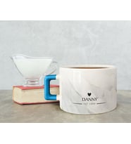 BK Gift Kişiye Özel İsimli Tarihli Mavi Kulplu Çay & Kahve Fincanı-6, Arkadaşa Hediye, Sevgiliye Hediye