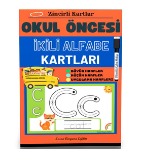 Zincirli Alfabe Çalışma Kartları (Laminasyonlu)