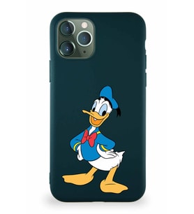 Apple iPhone 11 Pro Soft Premier Kapak Donald Duck-C Tasarımlı Silikon Kılıf - Yeşil (Şeffaf)