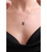 925 Ayar Gümüş Rose Çiçek Kolye