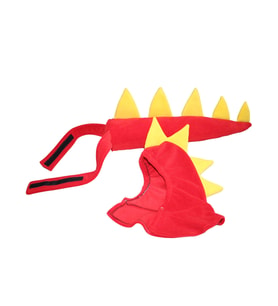 Dinozor Kostüm Set Kırmızı  Dinozor Kuyruk Başlık Set Kırmızı