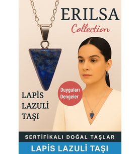 Sertifikalı Piramit Model Lapis Lazuli Taşı Kolye - Duyguları Dengeleyen Doğal Taş (Çok Renkli)