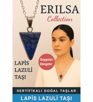 Sertifikalı Piramit Model Lapis Lazuli Taşı Kolye - Duyguları Dengeleyen Doğal Taş (Çok Renkli)