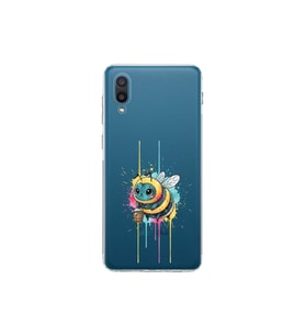 Samsung Galaxy A02 ile uyumlu Splash arı tasarımlı şeffaf silikon kılıf