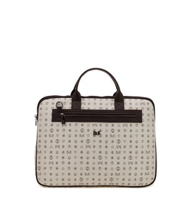 Bilik Deri Monogram Bej-Kahve Unisex Laptop & Evrak Çantası RH09 BUSİNESS-MN