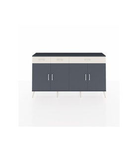 Arges Konsol 4 Raflı 3 Çekmeceli 4 Kapaklı 176x30x99 Antrasit-Antrasit/Aytaşı