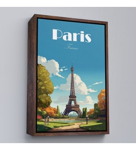 Çerçeveli Fransa Paris Eyfel Kulesi Tablosu (Beyaz)