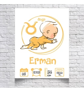 Boğa Burcu ve Bebek Temalı Yaş Panosu