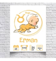 Boğa Burcu ve Bebek Temalı Yaş Panosu