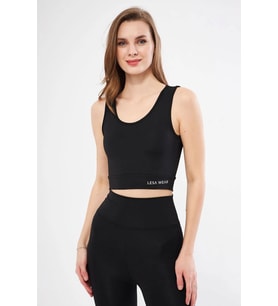 Lesa Wear Halter Yaka Spor Sütyeni Crop Top (Siyah)