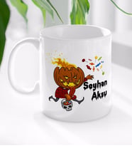 BK Gift Kişiye Özel Happy Halloween Tasarımlı Beyaz Kupa Bardak-12