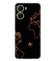 Vivo Y16 Kılıf Silikon Desen Özel Seri Harita ve Uçak 1777