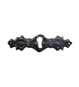Antika Tarz Dekoratif Pirinç Anahtar Ağızlığı - 28x104mm, Oksit