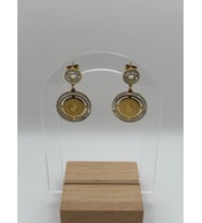 Arnes Jewelry Çelik Çeyrekli Zirkon Taşlı Küpe