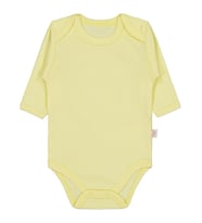 Civil Baby Düz Renkli Uzun Kol 3-9 Ay Çıtçıtlı Badi - Mavi 9-12 Ay (Sarı)