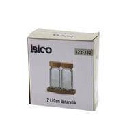 2PCS BAMBU KAPAKLI CAM TUZLUK - BİBERLİK - BAHARATLIK 120ML (5047)