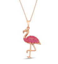 Gümüş Flamingo Kolye - N166901 (Rose)