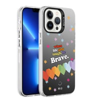 Apple iPhone 13 Pro Kılıf Desenli Zore Silver Sert Kılıf Kalp