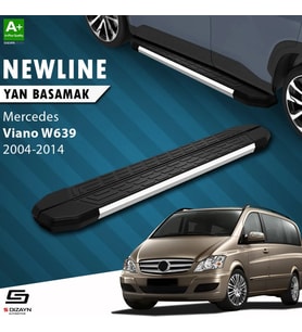 S-Dizayn Mercedes Viano W639 Kısa Şase NewLine Krom Yan Basamak 233 Cm 2004-2014 A+ Kalite