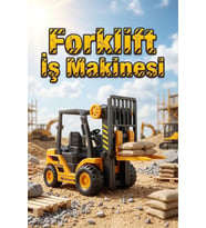 Oyuncak Forklift İş Makinesi - Hareketli Asansörlü ve Vinç Kancalı İnşaat Aracı