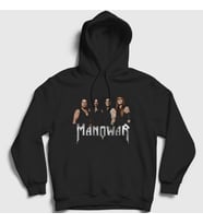 Presmono Unisex Siyah Band Manowar Kapüşonlu Sweatshirt 63367tt