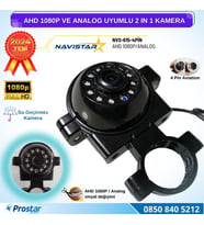 AHD 1080P ve Analog Pal Çevirilebilir 4 Pin Gece Görüşlü Araç Kamerası Metal Kelepçeli Yön Ayarlanabilir Full HD