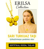 Sertifikalı Sarı Renkli Kelebek Model Sarı Turkuaz Taşı Kolye – Enerji, Yenilik ve Ruhsal Koruma Taşı (Çok Renkli)