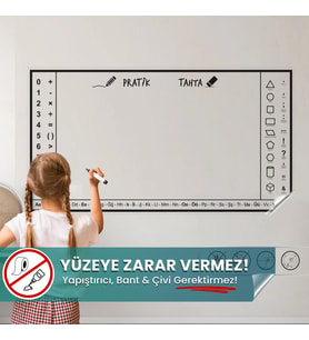 Pratik Tahta, Yüzeye Zarar Vermeyen Akıllı Kağıt, Yazı Tahtası, Yeri Değiştirilebilir, Taşınabilir