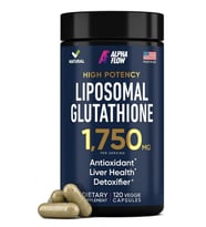 Alpha Flow Liposomal Glutathione 120 Capsul  Glutathione Liposomal with VIT C + Phospholipid Antioxidant Complex - Liver Detox and Immune Support. (Renksiz)