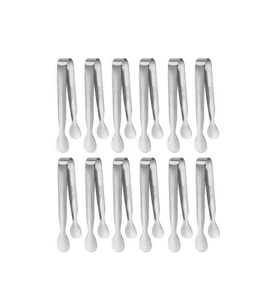 304 Çelik 12 Adet Mini Silver 11 cm. Buz Ve Şeker Maşası cin624by-12