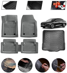 Ford Focus 5 Sedan Tamir Kitli Uyumlu Paspas Araca Özel Bagaj Havuzu MBS Gri